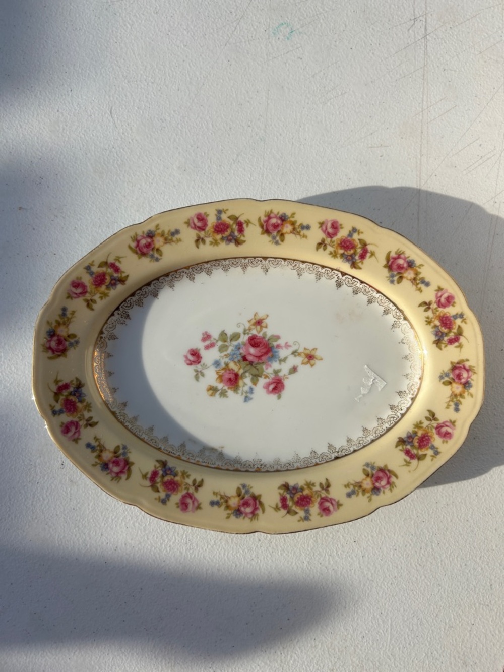 Oval Floral Plate